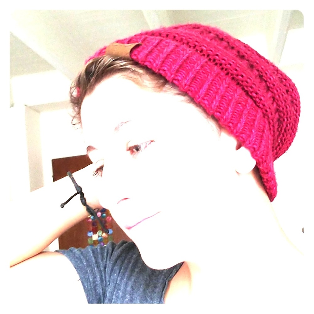 Two beanies.